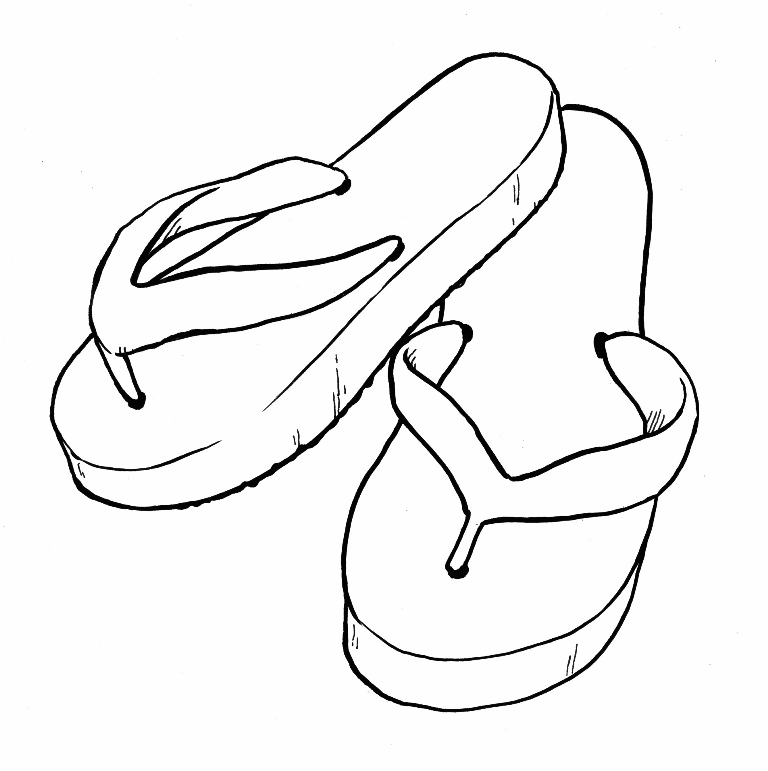 Flip Flop Shoes Coloring Page