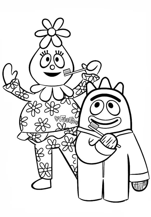 Foofa And Brobee Yo Gabba Gabba Coloring Pages