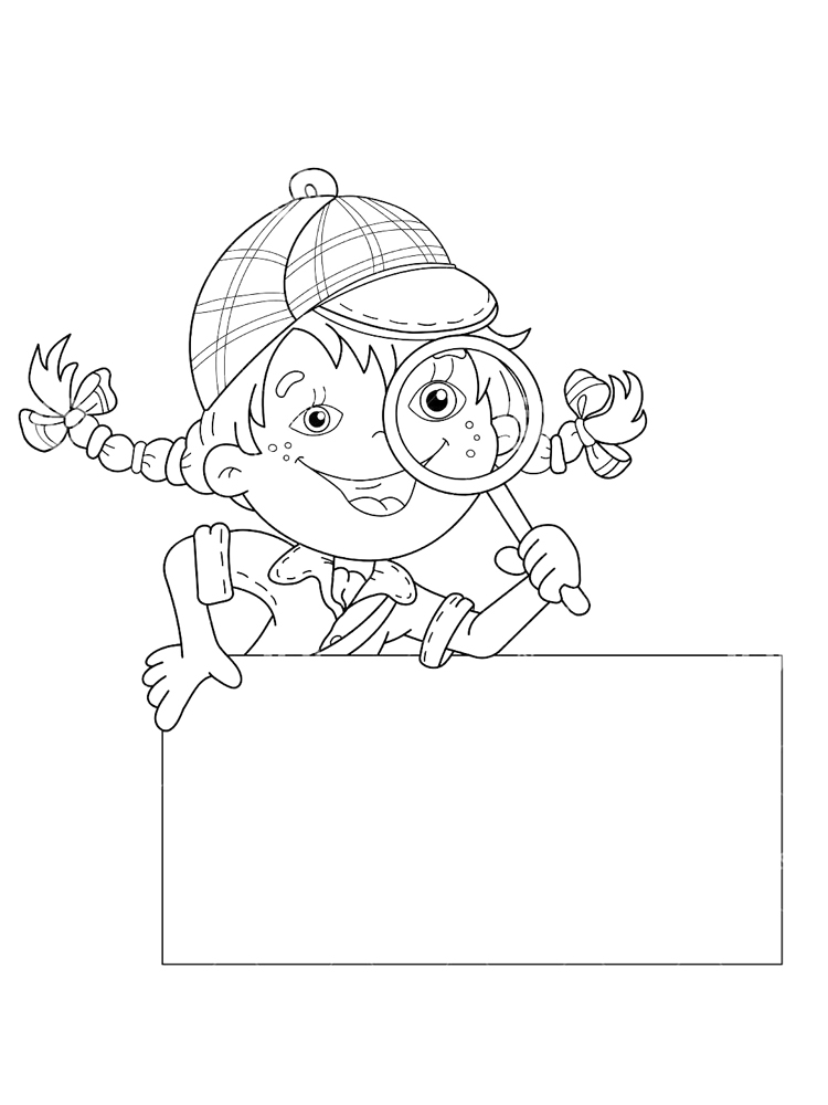 Girl Detective Banner Coloring Page