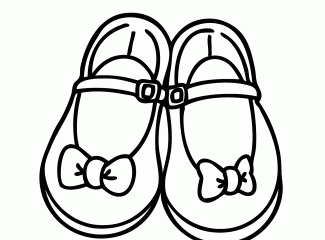 Girls Dress Shoes With Bows Coloring Page