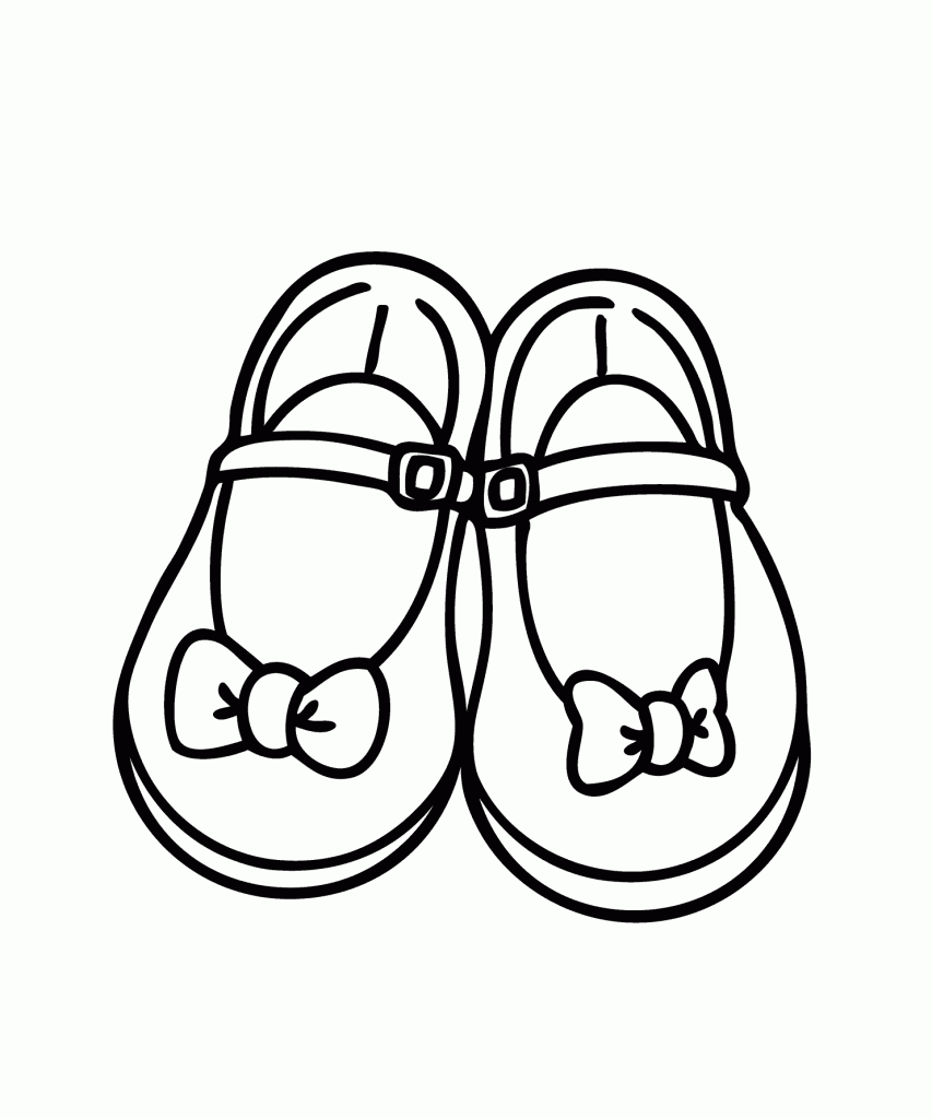 Girls Dress Shoes With Bows Coloring Page