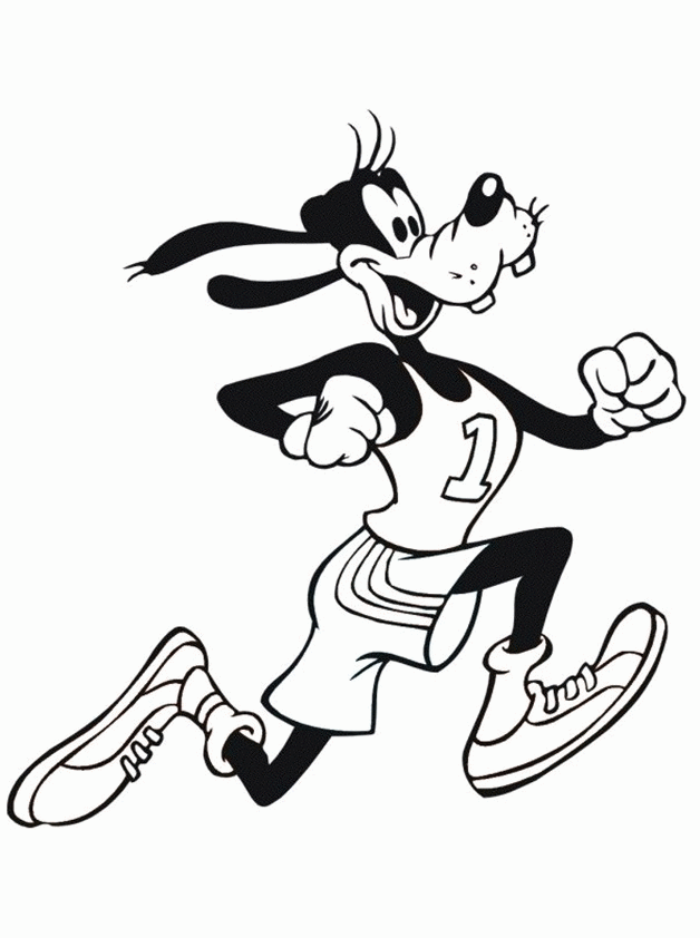 Goofy Running Shoes Coloring Page