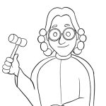 Happy Judge Coloring Page