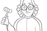Happy Judge Coloring Page