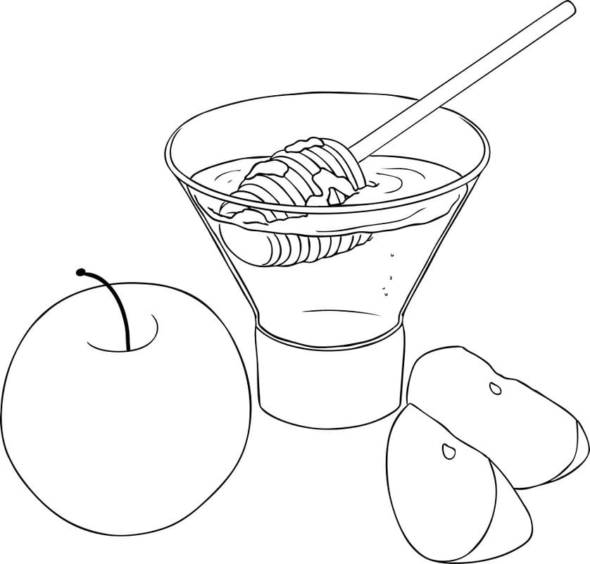 Honey And Apples Coloring Page