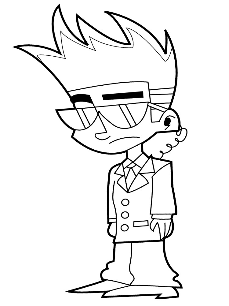 Johnny Test In A Suit Coloring Page