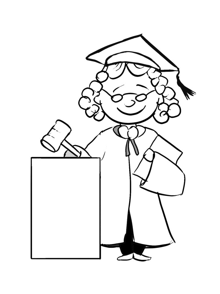 Judge Stand Coloring Page