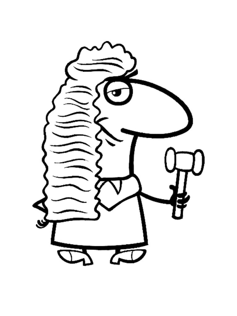 Judge Wig Coloring Page