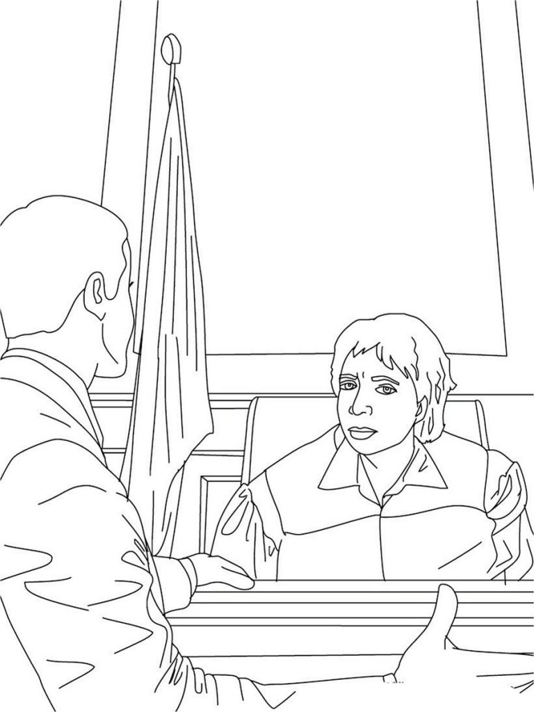 Judge In Court Coloring Page