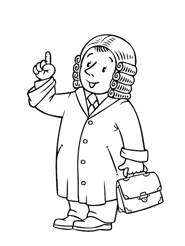 Judge With Wig Coloring Page