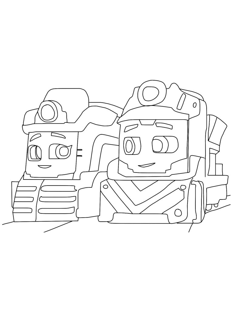 Mighty Express Trains Coloring Page