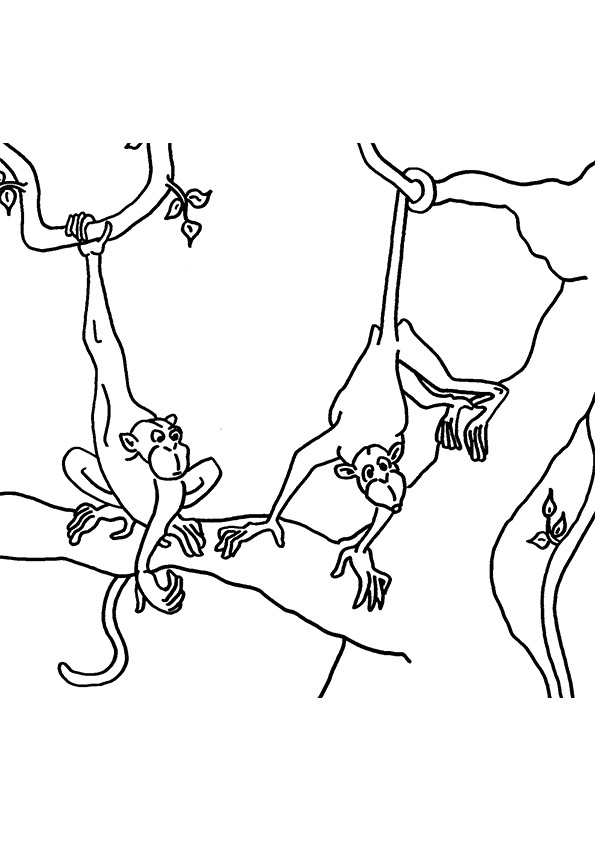 Monkeys In A Tree Coloring Page