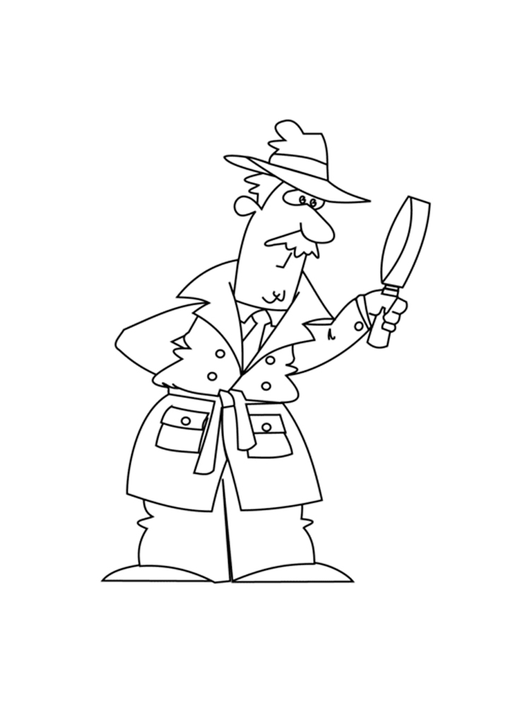 Private Detective Coloring Page