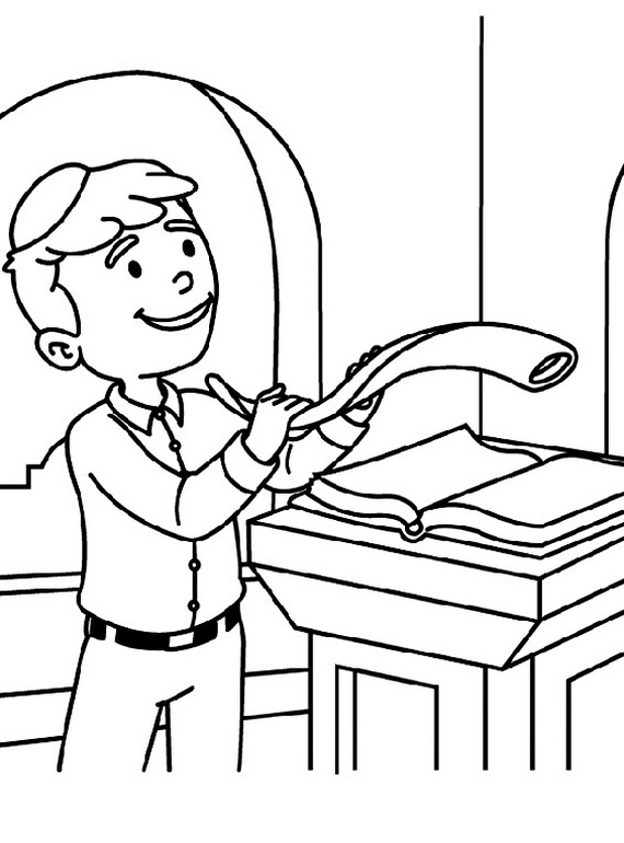 Rosh Hashanah Shofar Coloring Page