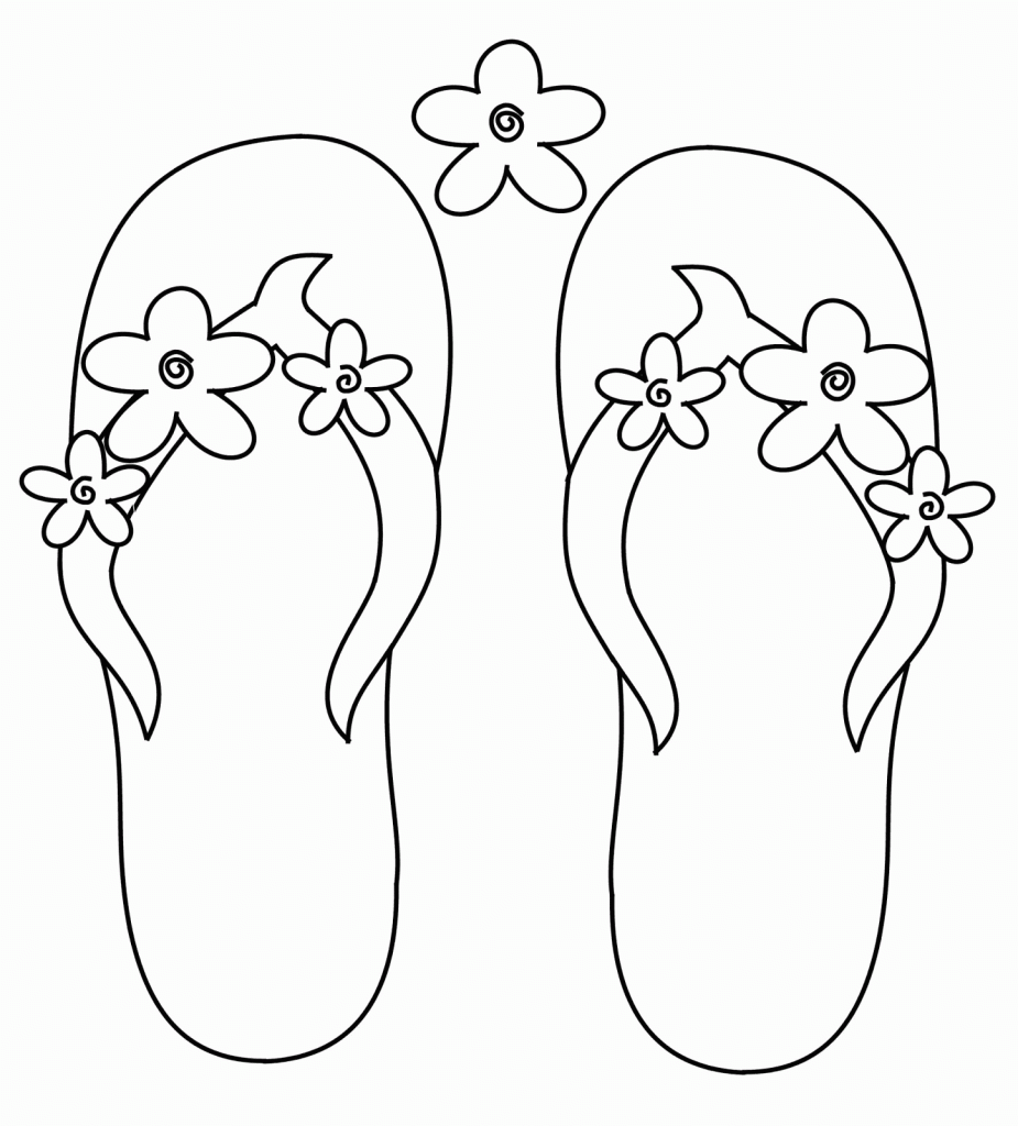 Sandals With Flower Coloring Page