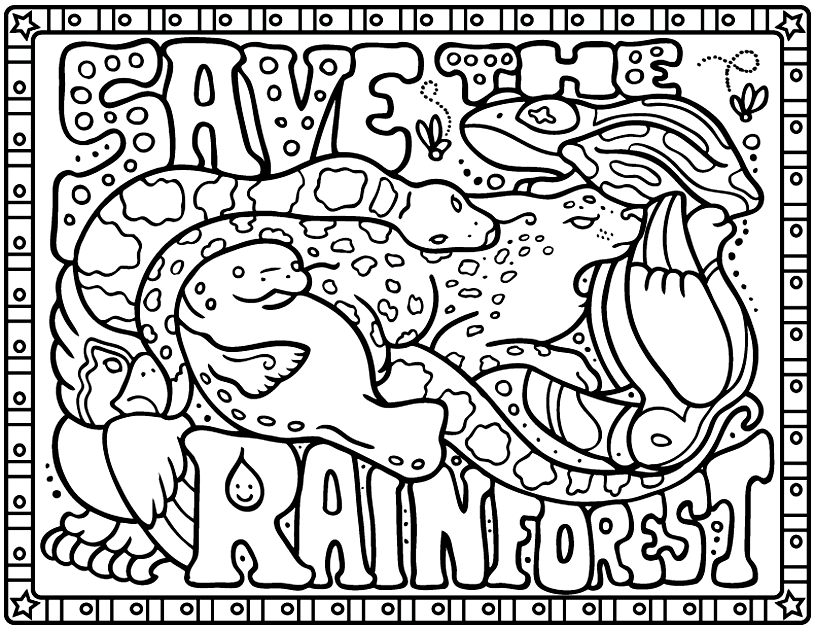 Save The Rainforest Coloring Page
