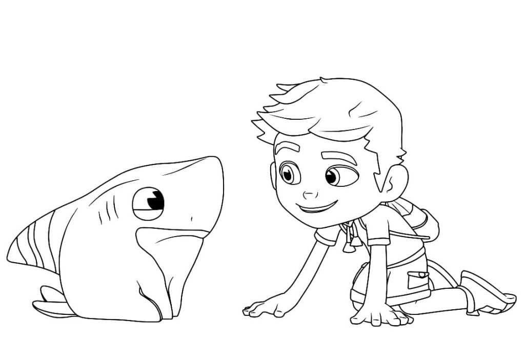 Sharkdog And Max Coloring Page