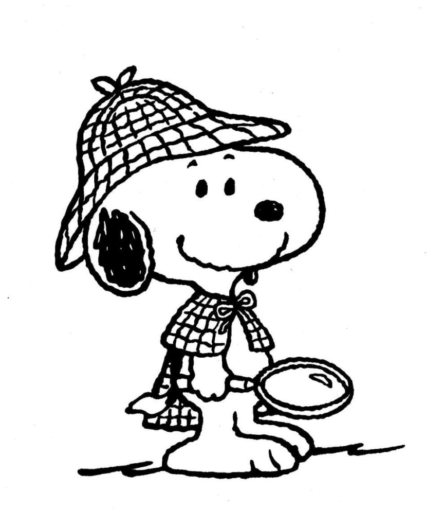 Snoopy Detective Coloring Page