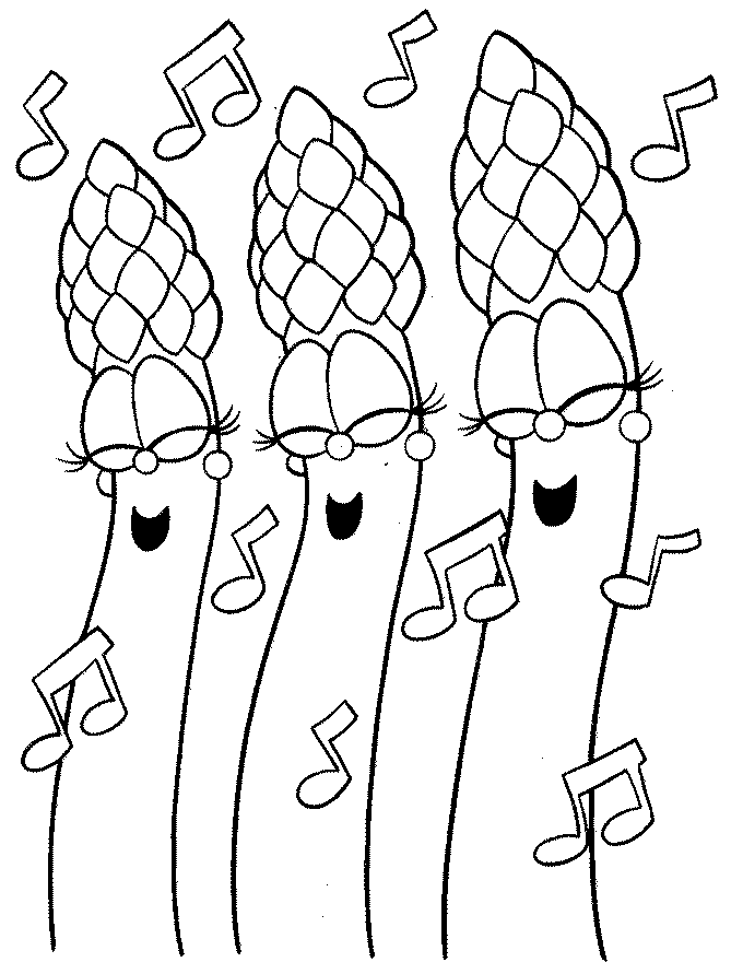 Veggietales Singing Asparagus Coloring Page