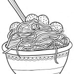 Big Bowl Of Pasta And Meatballs Coloring Page