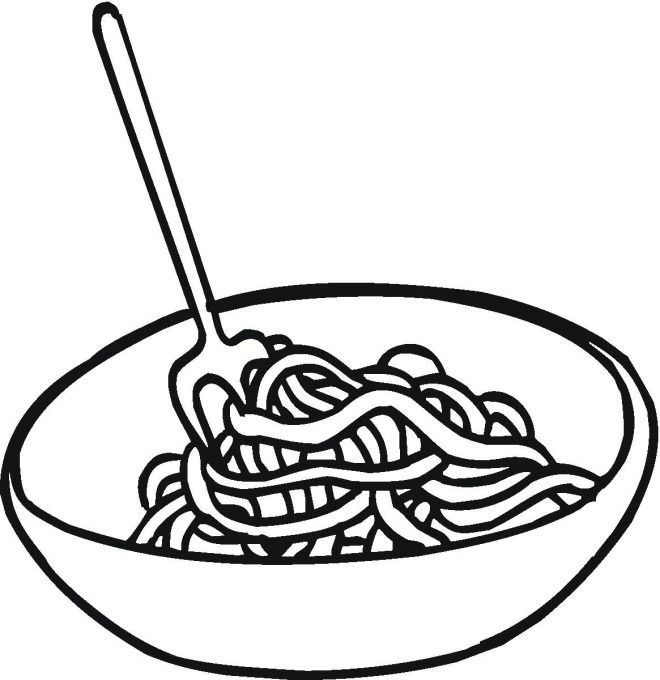 Bowl Of Pasta Coloring Page