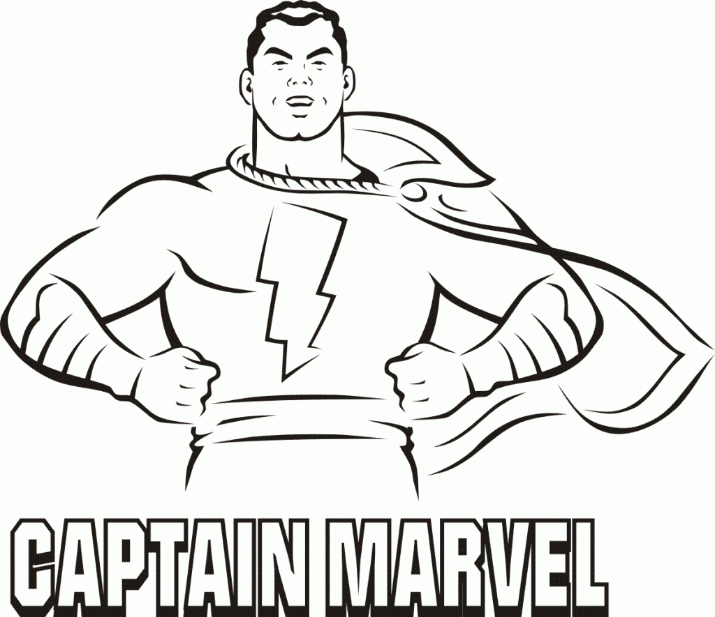 Captain Marvel Shazam Coloring Page