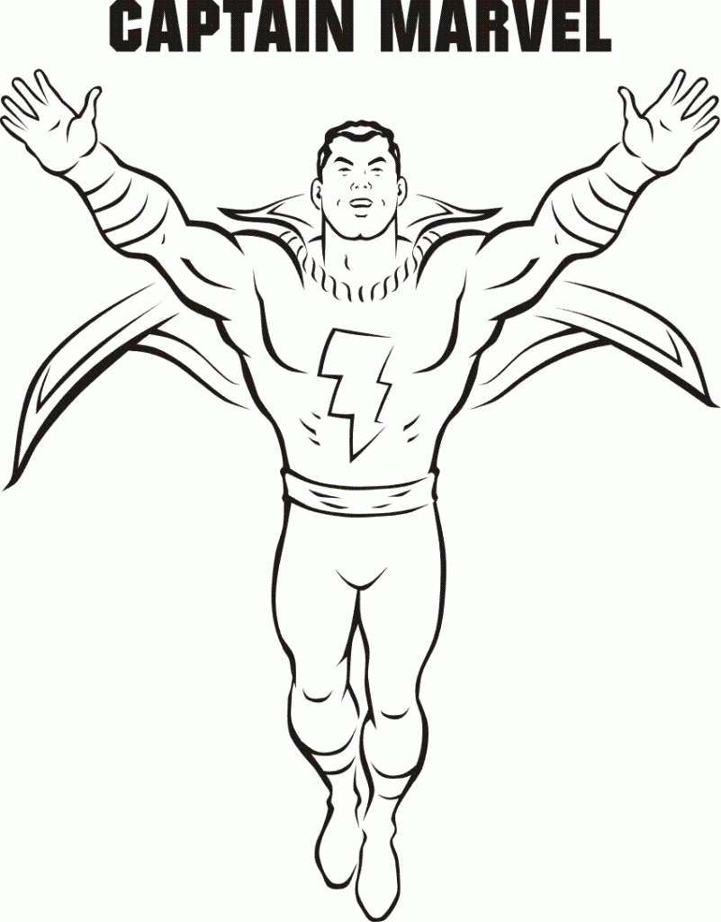 Captain Marvel Shazam Dc Coloring Page