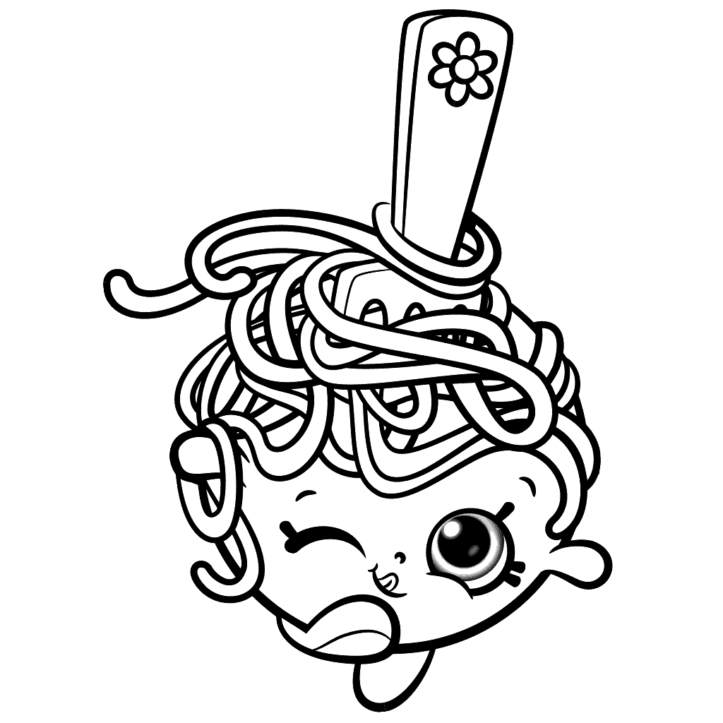 Cute Shopkins Meatball Coloring Page
