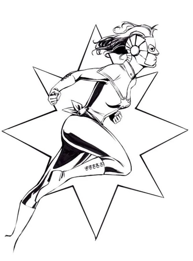Female Captain Marvel Coloring Page