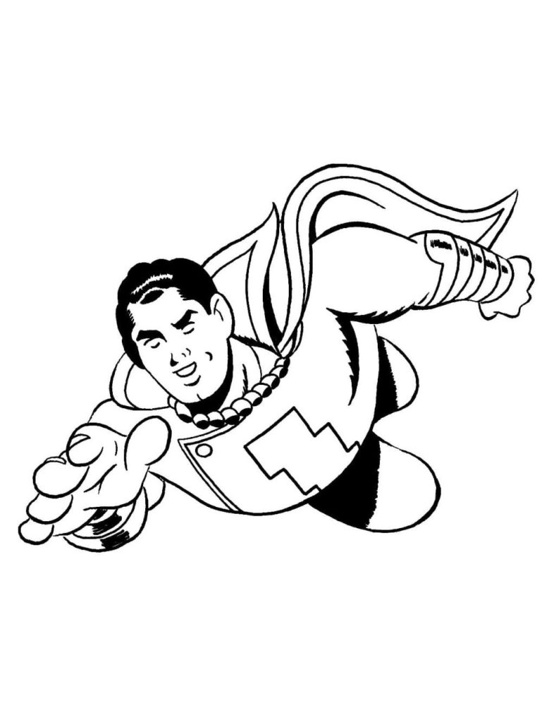 Flying Shazam Coloring Page
