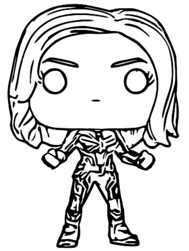 Funko Captain Marvel Coloring Page