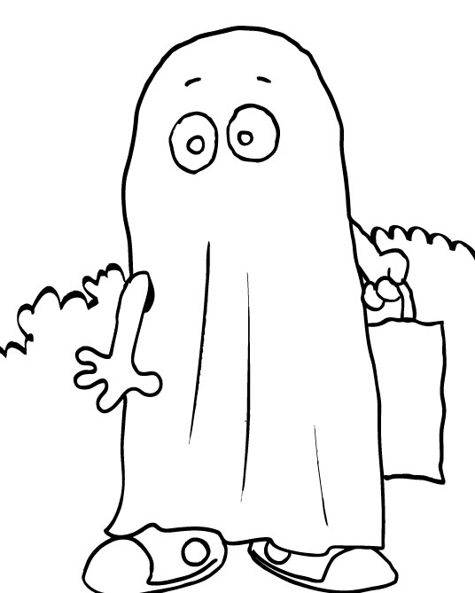 Ghost Costume For Trick Or Treat Coloring Page