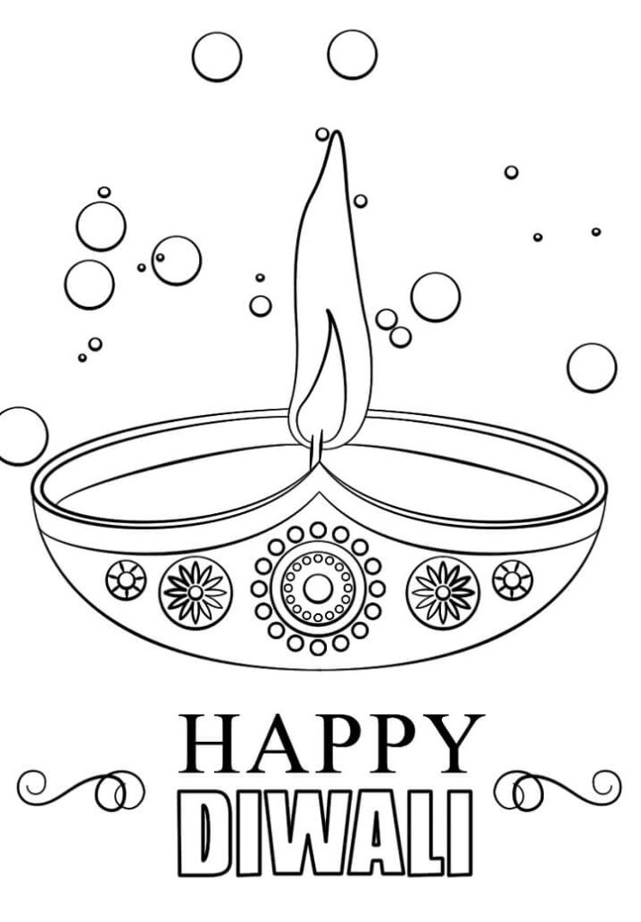 Happy Diwali Coloring Page