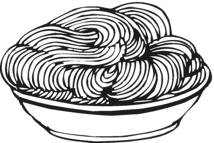Huge Plate Of Pasta Coloring Page