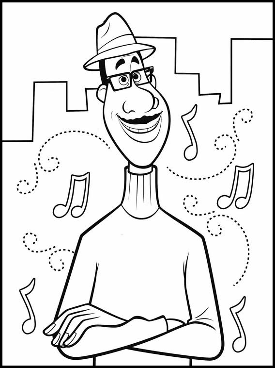 Joe Gardner Soul Coloring Page