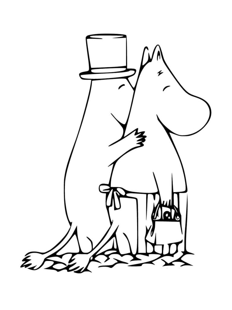 Moomin Family Coloring Page