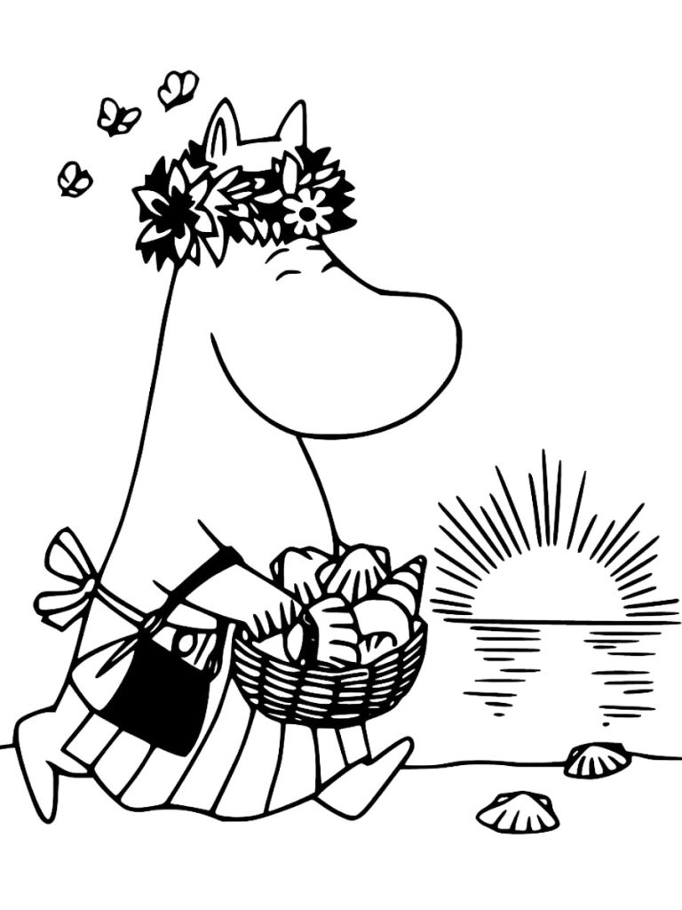 Moomin Mamma On The Beach Coloring Page