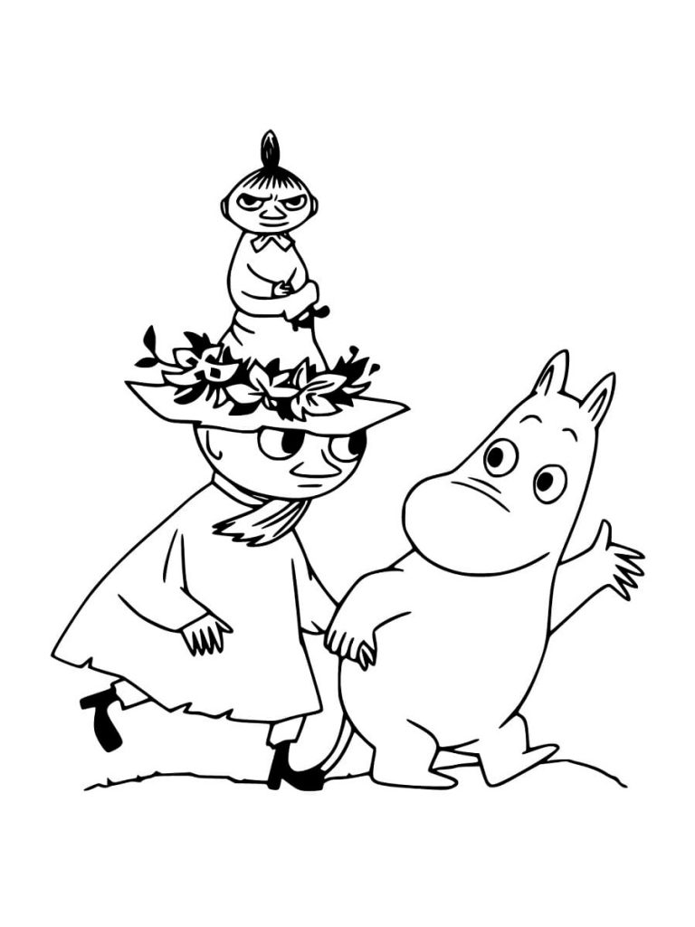 Moominvalley Scene Coloring Page