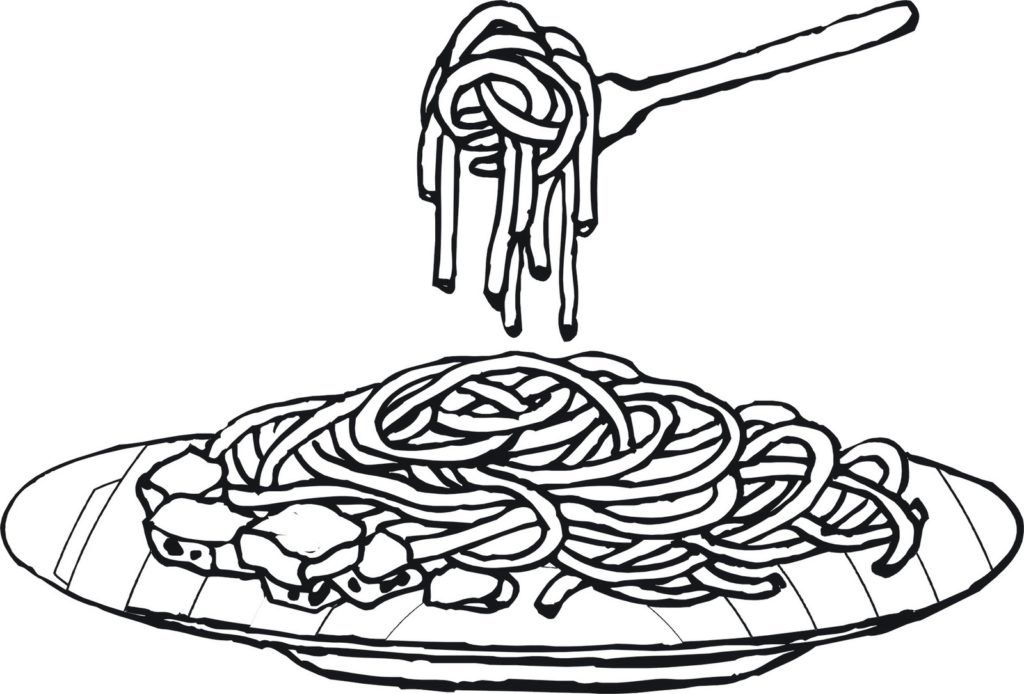 Plate Of Pasta Coloring Page