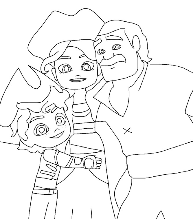 Santiago Of The Seas Family Coloring Page