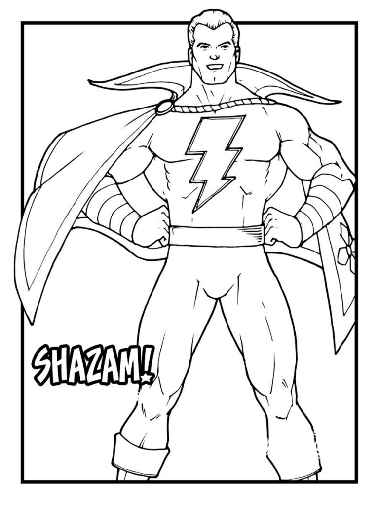 Shazam Portrait Coloring Page