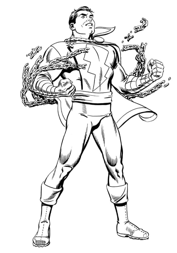 Shazam Super Hero Coloring Page