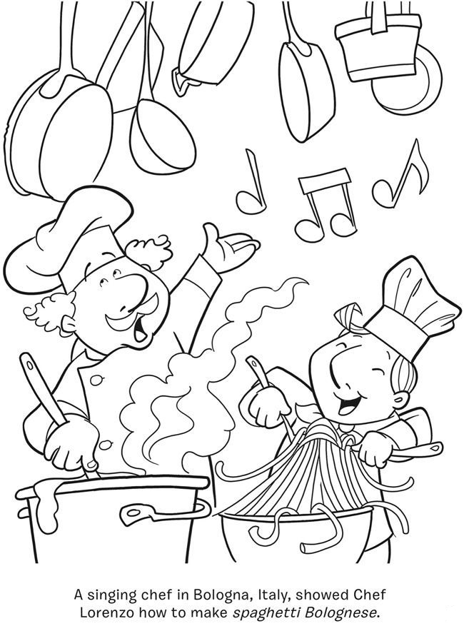 Singing Italian Chefs Coloring Page