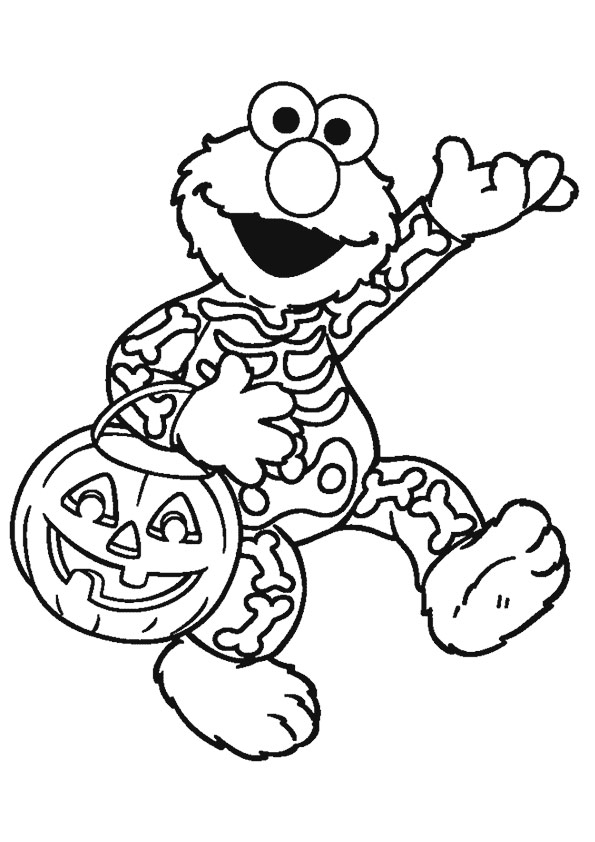 Skelmo Trick Or Treating Coloring Page