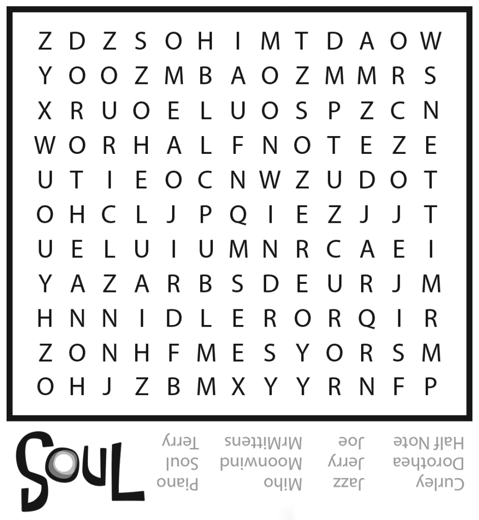 Soul Movie Word Search Coloring Page