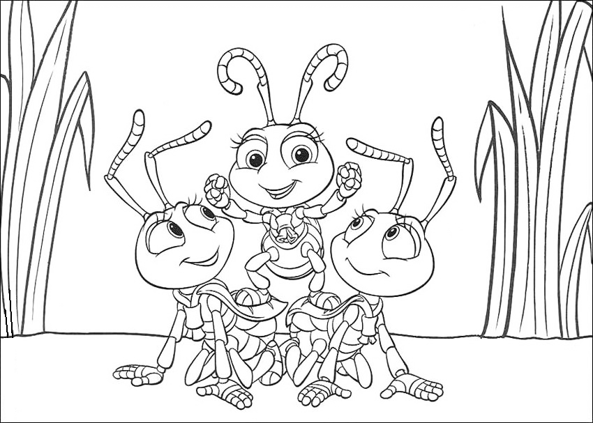 Bugs Life Characters Coloring Page