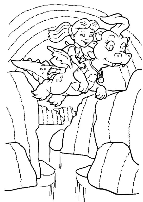 Cassie And Emmy Flying Coloring Page