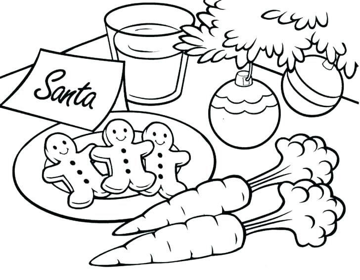 Cookies And Carrots For Christmas Coloring Page