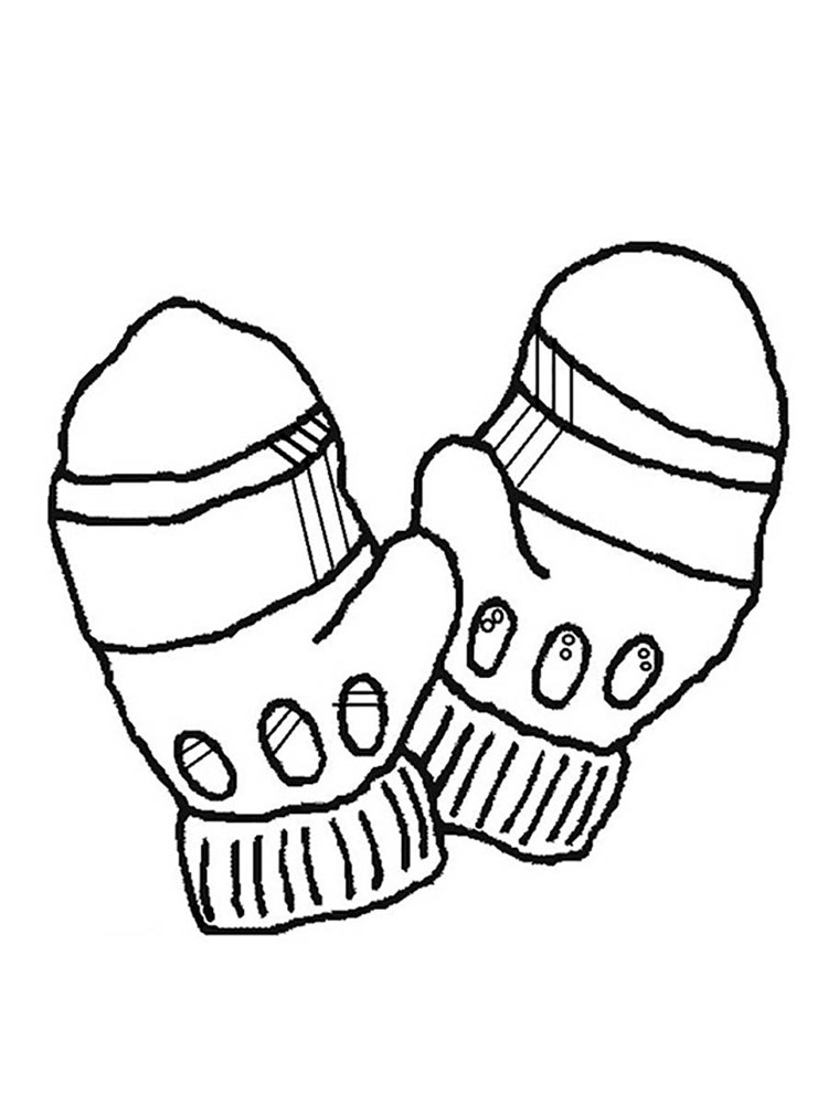 Cute Mittens Drawing Coloring Page
