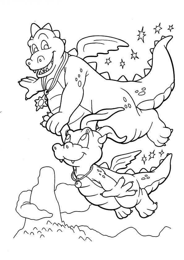 Dragontales Flying Coloring Page